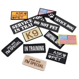 12-Piece K9 Tactical Dog Patch Set – Customizable Tags for Vests, Harnesses & Collars