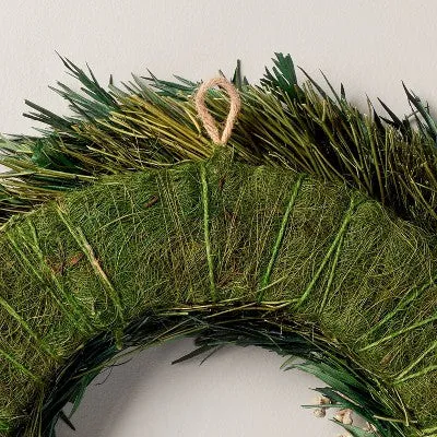 21" Preserved Grass Leaf & Snowberry Christmas Wreath - Hearth & Hand with Magnolia