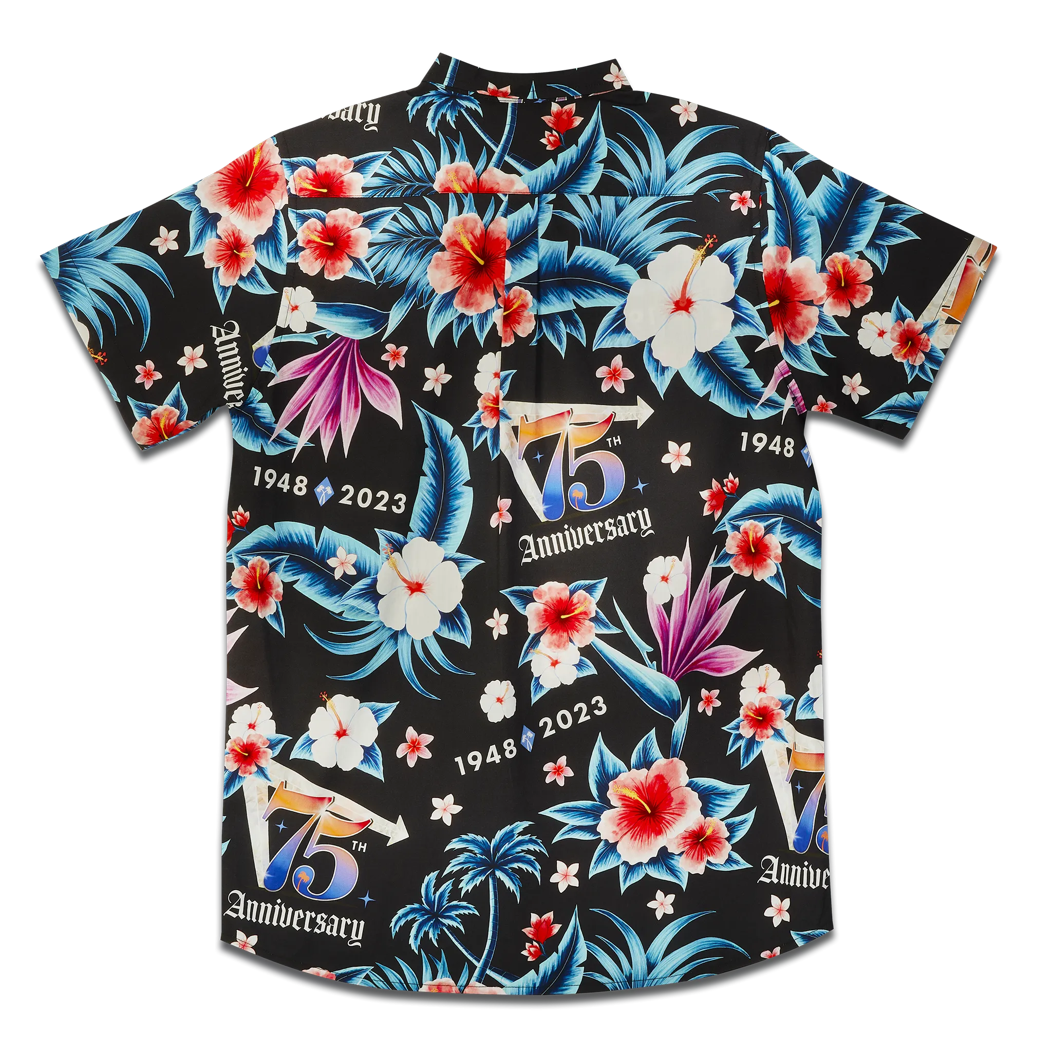 75th Anniversary Blue & Black Hawaiian Shirt