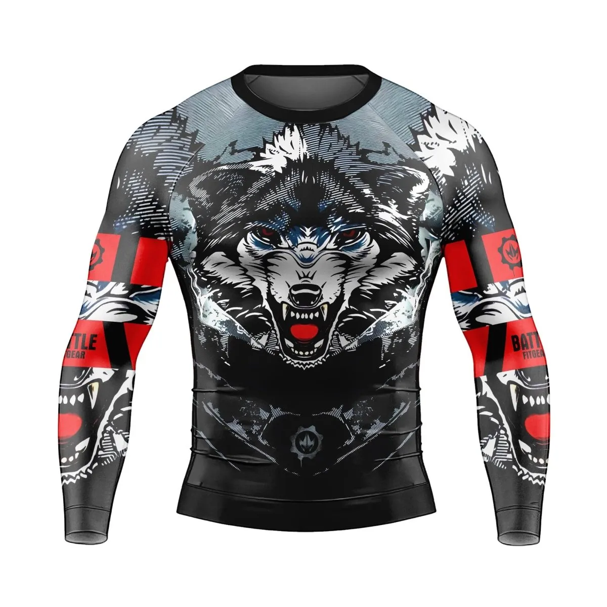 Angry Wolf Men's Long Sleeve Rash Guard