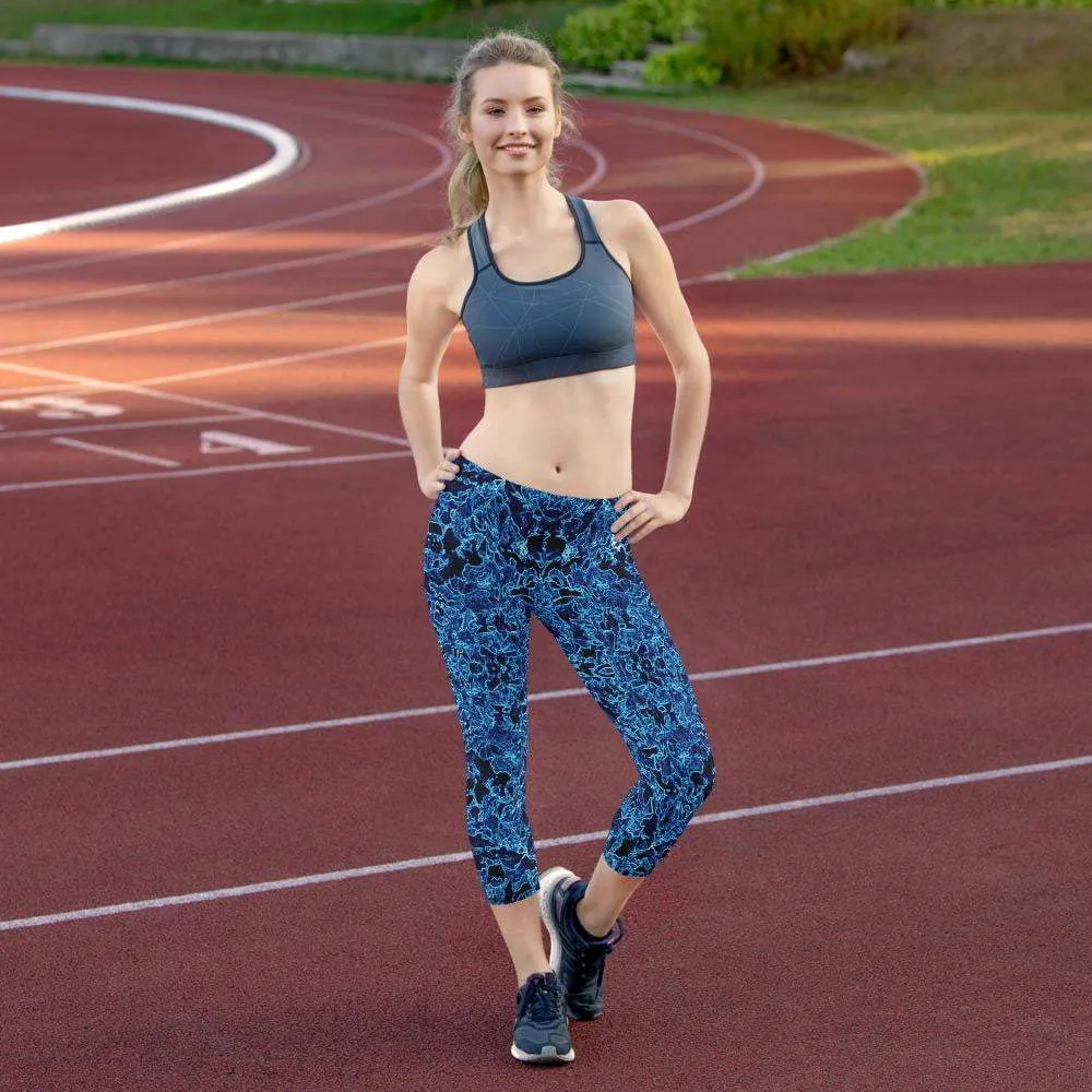 Aqua Vibe ~ Capri Leggings *