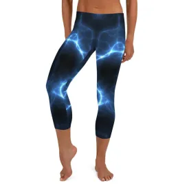 Aquatic Storms ~ Capri Leggings