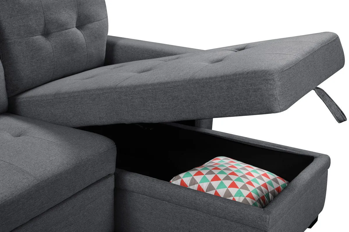 Ashlyn - Reversible Sleeper Sectional Sofa With Storage Chaise, USB Charging Ports And Pocket by Couch.com