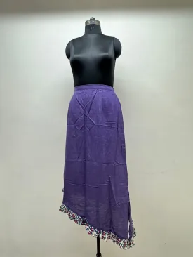 Asymmetric Purple Skirt with Frills