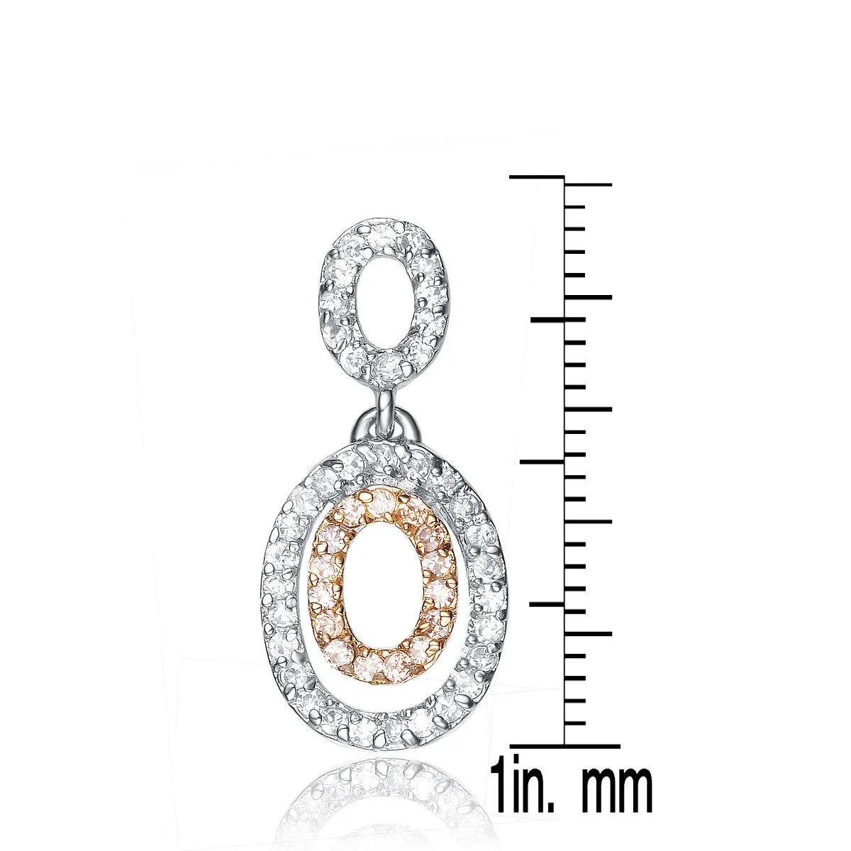 Aurore Zirconia And Champagne Oval Shape Drop Earrings