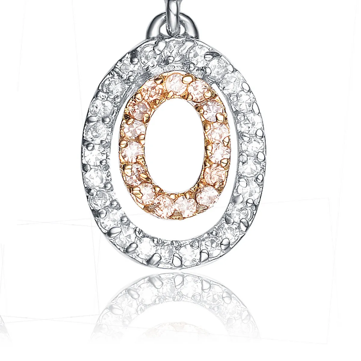 Aurore Zirconia And Champagne Oval Shape Drop Earrings