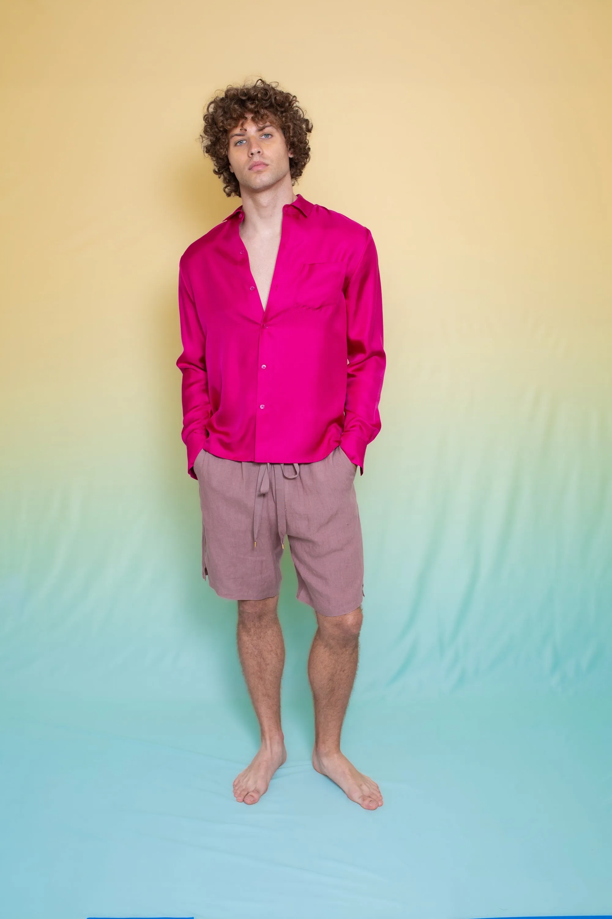 Basketball Linen Short Mink Man