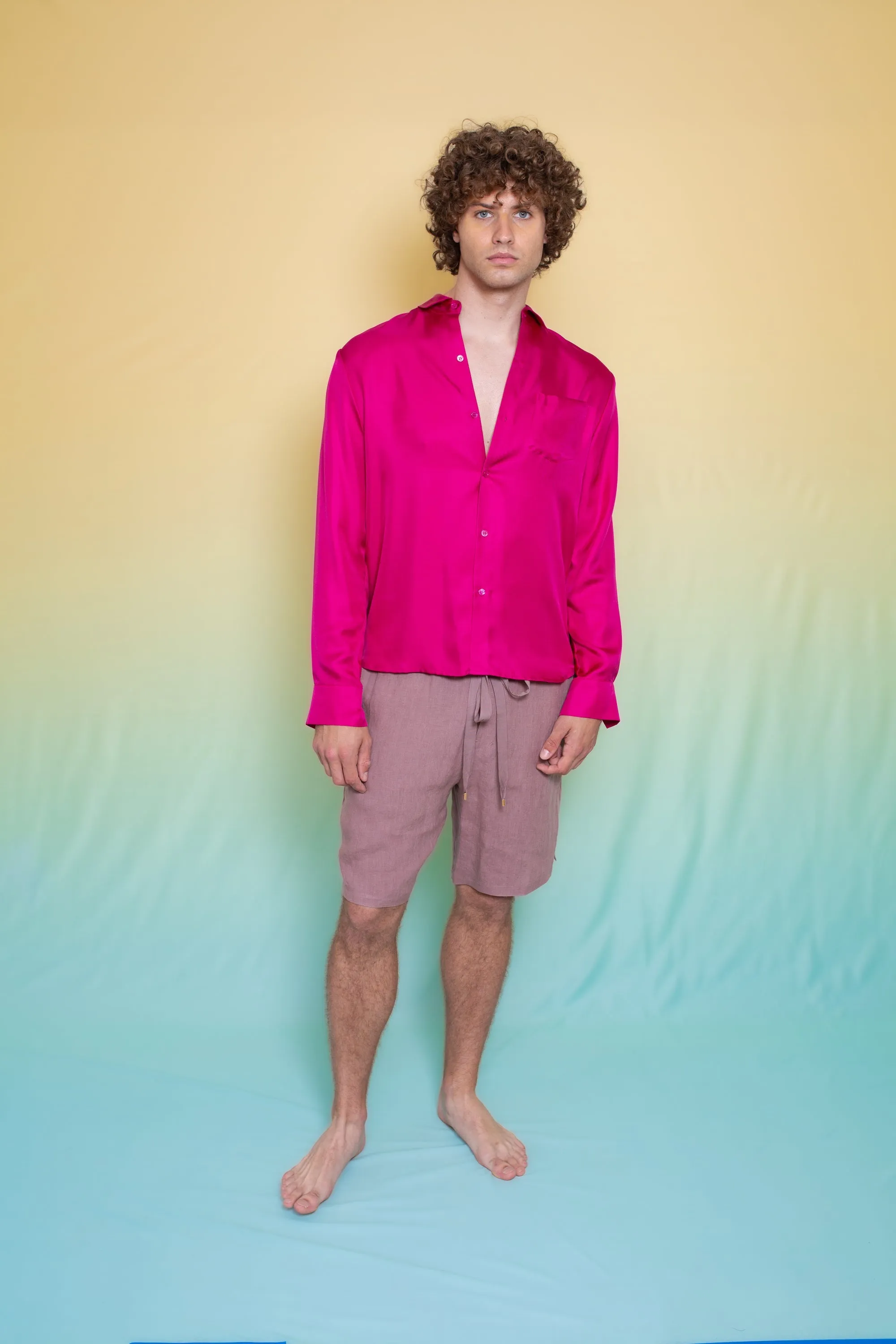 Basketball Linen Short Mink Man