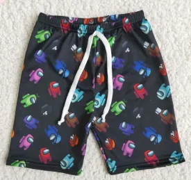 Black Game Character Swimming Trunks