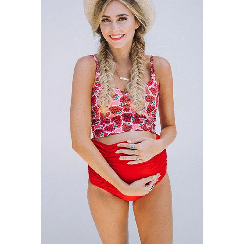 Blossom Bump: High Waist Maternity Swimwear Set