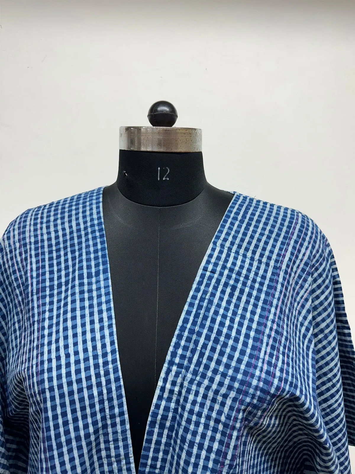 Blue Checks Kaftan Jacket