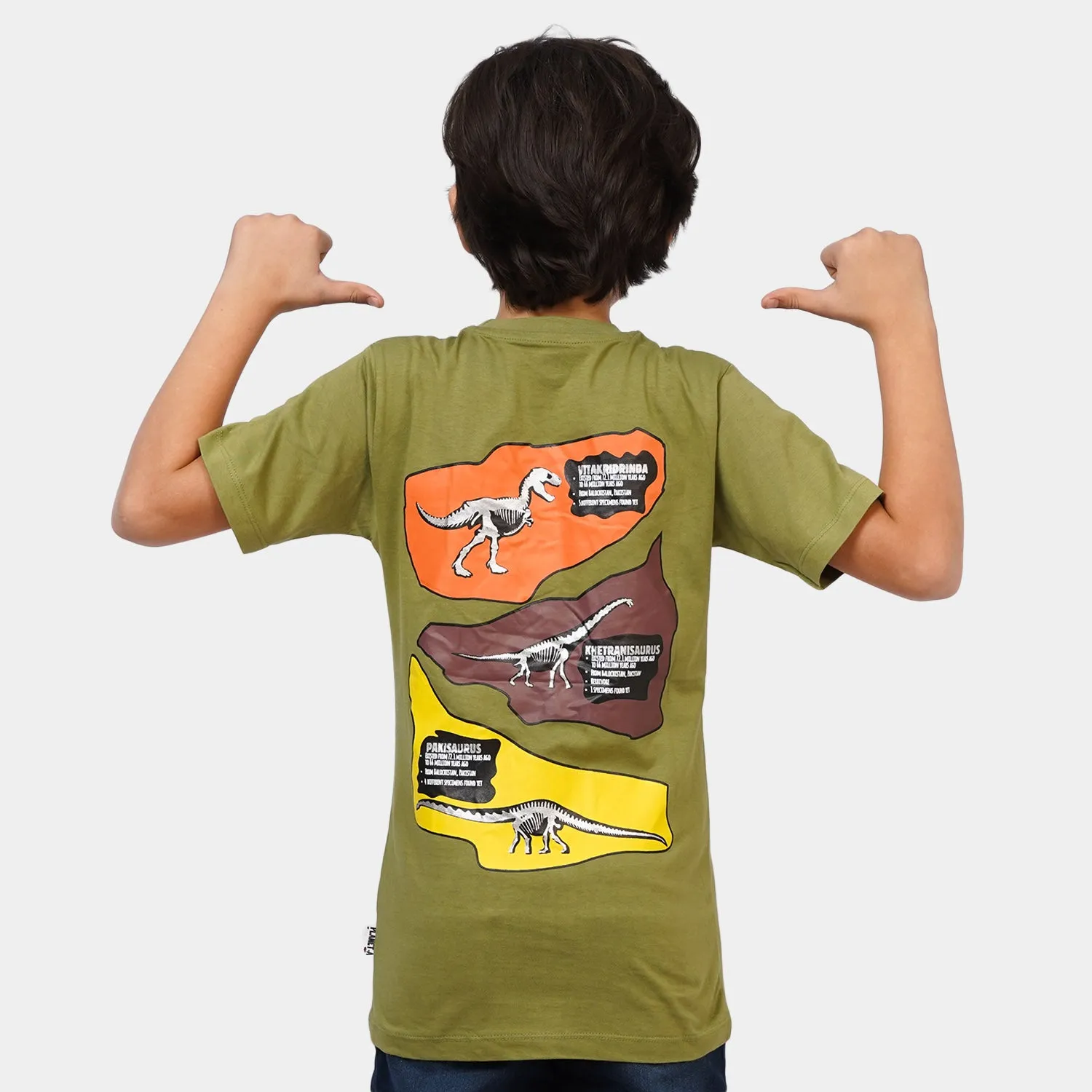 Boys T-Shirt Pre-Historic - Green