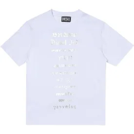 Boys White Text T-Shirt