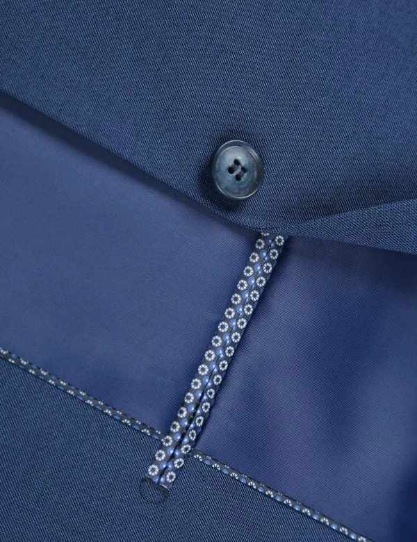 BUILD YOUR PACKAGE: Blue Stretch Trim Fit Suit (Package Includes 2 Pc Suit, Shirt, Necktie or Bow Tie, Matching Pocket Square, & Shoes)