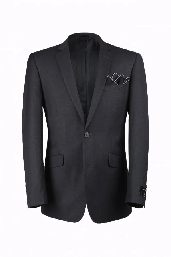 BUILD YOUR PACKAGE: Charcoal Slim Fit Suit (Package Includes 2 Pc Suit, Shirt, Necktie or Bow Tie, Matching Pocket Square, & Shoes)