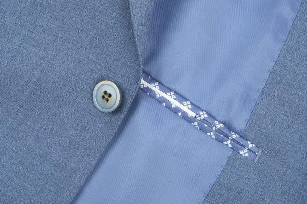 BUILD YOUR PACKAGE: Light Blue Slim Fit Suit (Package Includes 2 Pc Suit, Shirt, Necktie or Bow Tie, Matching Pocket Square, & Shoes)