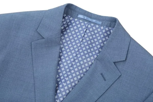 BUILD YOUR PACKAGE: Light Blue Slim Fit Suit (Package Includes 2 Pc Suit, Shirt, Necktie or Bow Tie, Matching Pocket Square, & Shoes)
