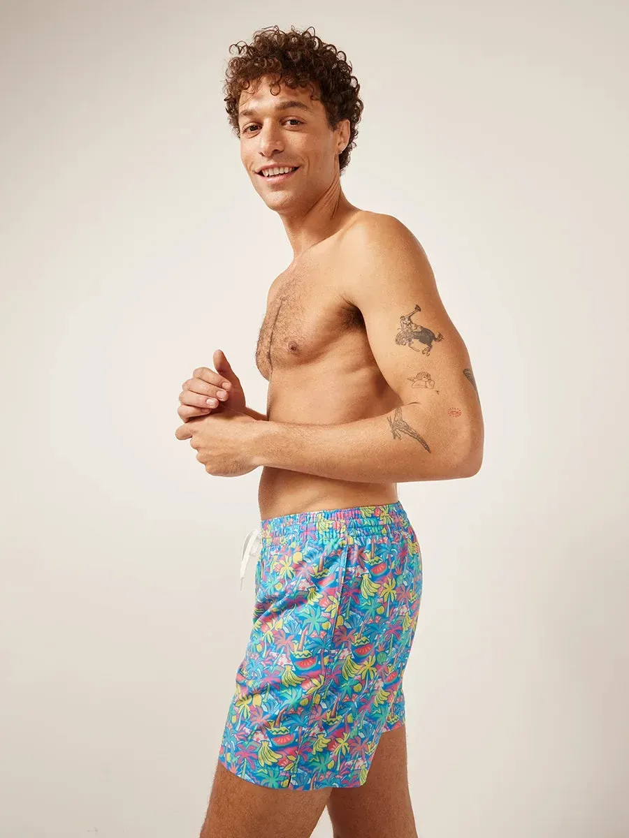 Chubbies 5.5-Inch The Tropical Bunches Swim Trunks - Bright Blue