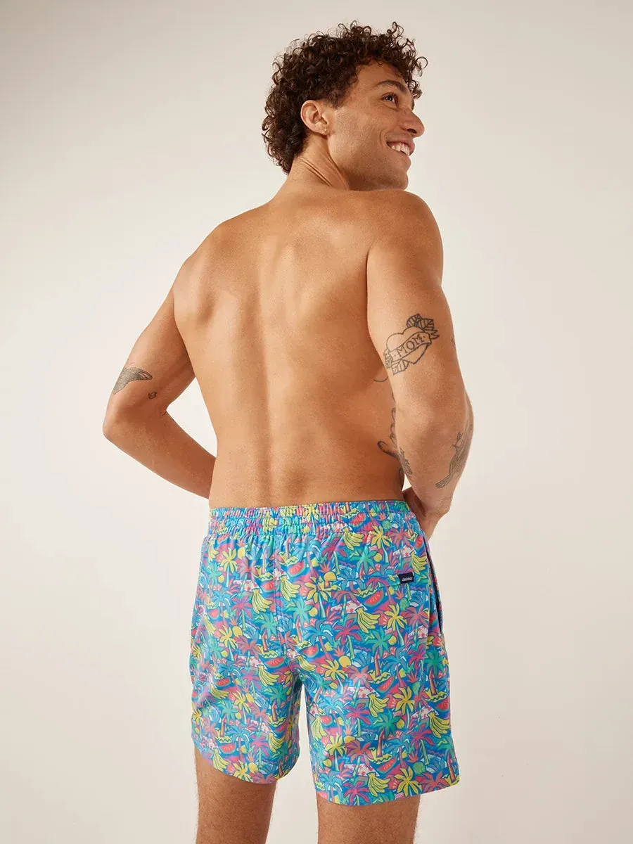 Chubbies 5.5-Inch The Tropical Bunches Swim Trunks - Bright Blue