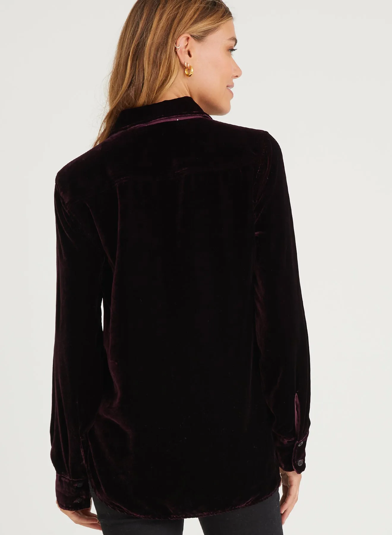 Contrast Halle Shirt - Currant