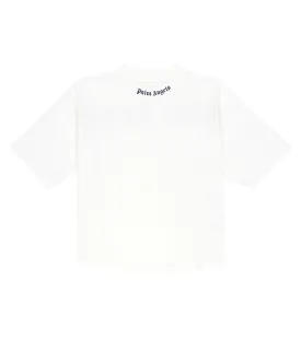 Cotton Jersey T-Shirt with Palm Angels Logo, White
