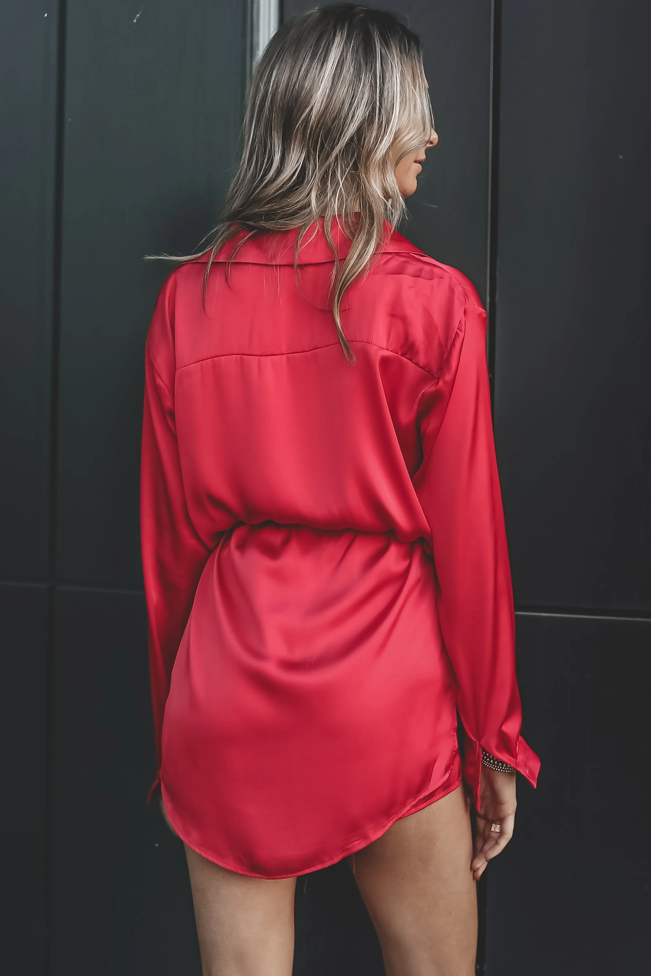 DEAL Beverly Red Satin Romper
