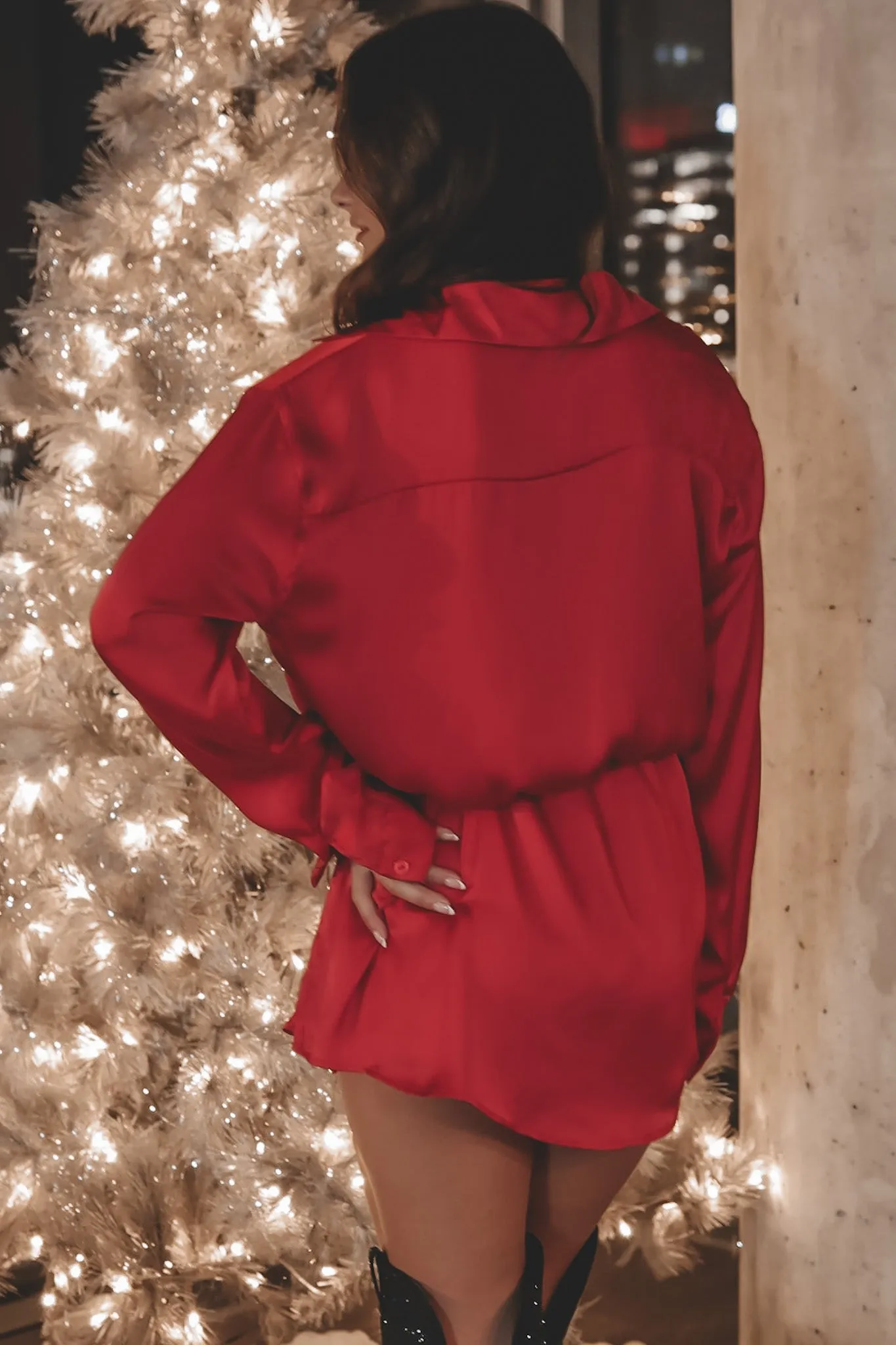 DEAL Beverly Red Satin Romper