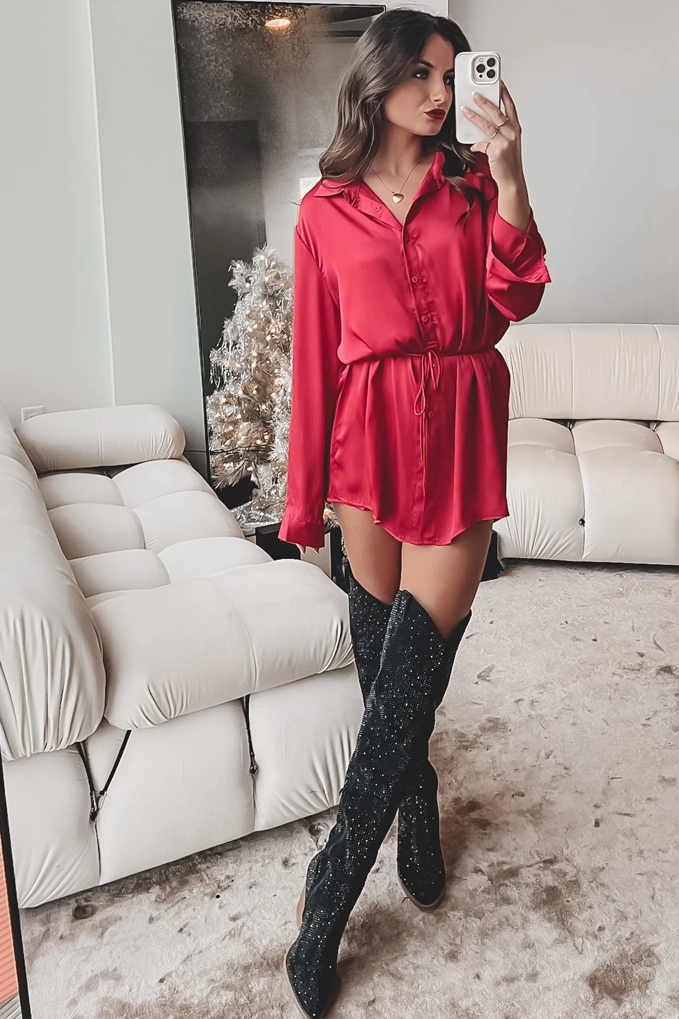 DEAL Beverly Red Satin Romper