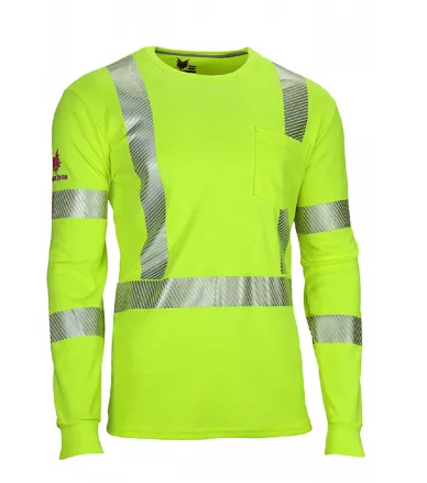 Drifire National Safety Apparel TEEY2LSPC3 Hi-Viz FR Dual Hazard Long Sleeve T-Shirt Class 3