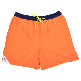 DryFins Men's Swim Trunks with Compression Liner in Sunset Orange and Navy