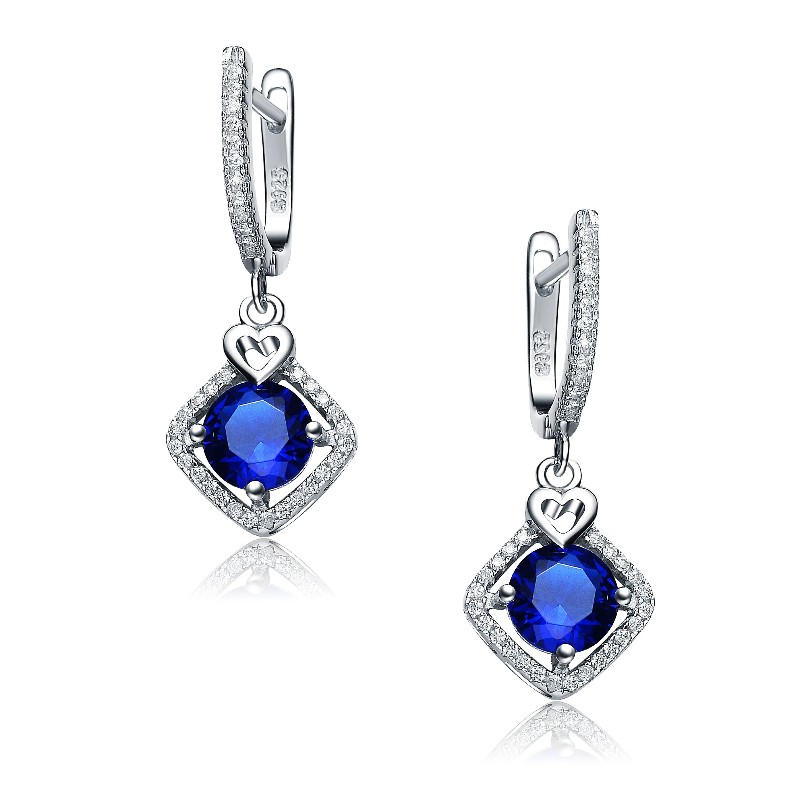 Emma Heart and Square Drop Earrings
