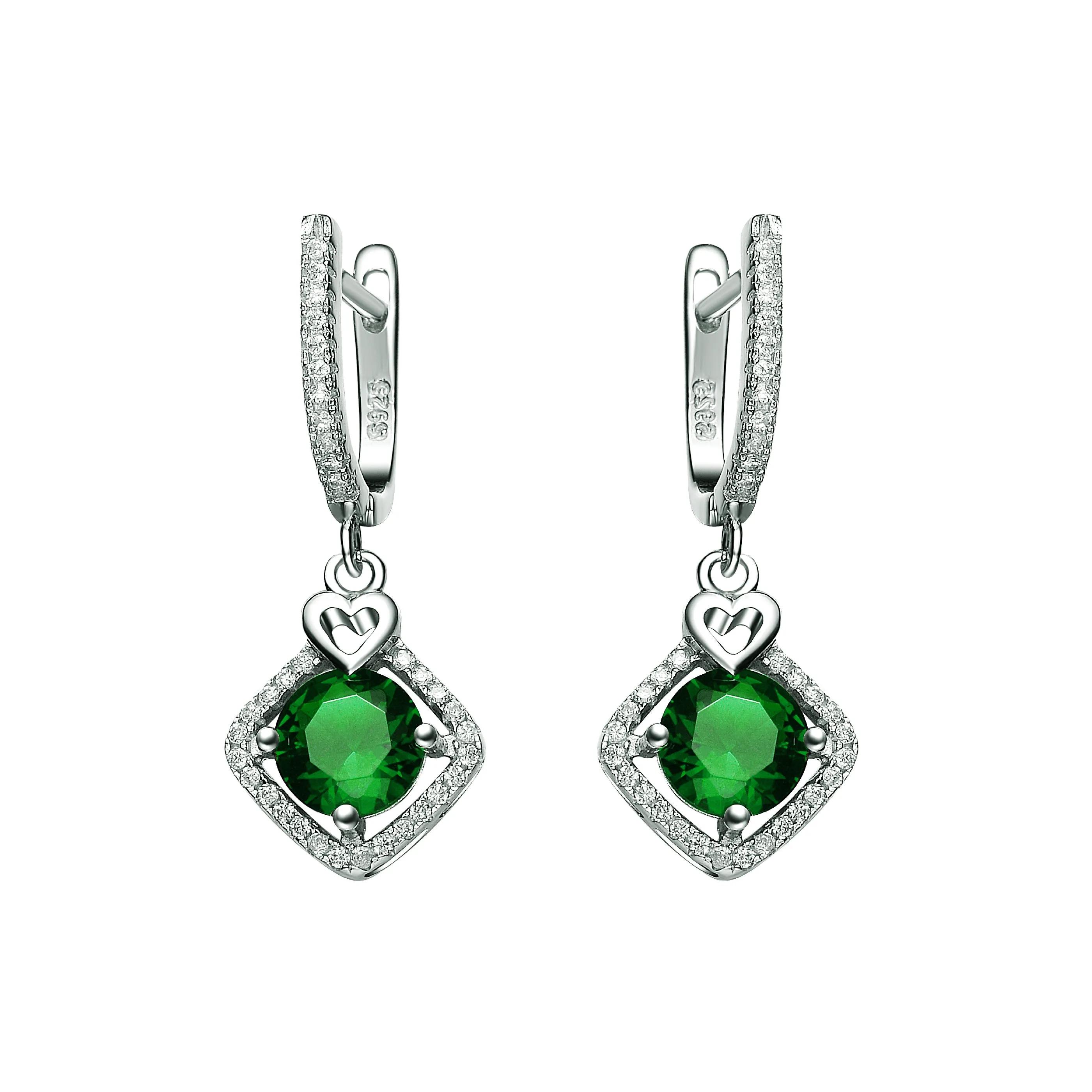 Emma Heart and Square Drop Earrings