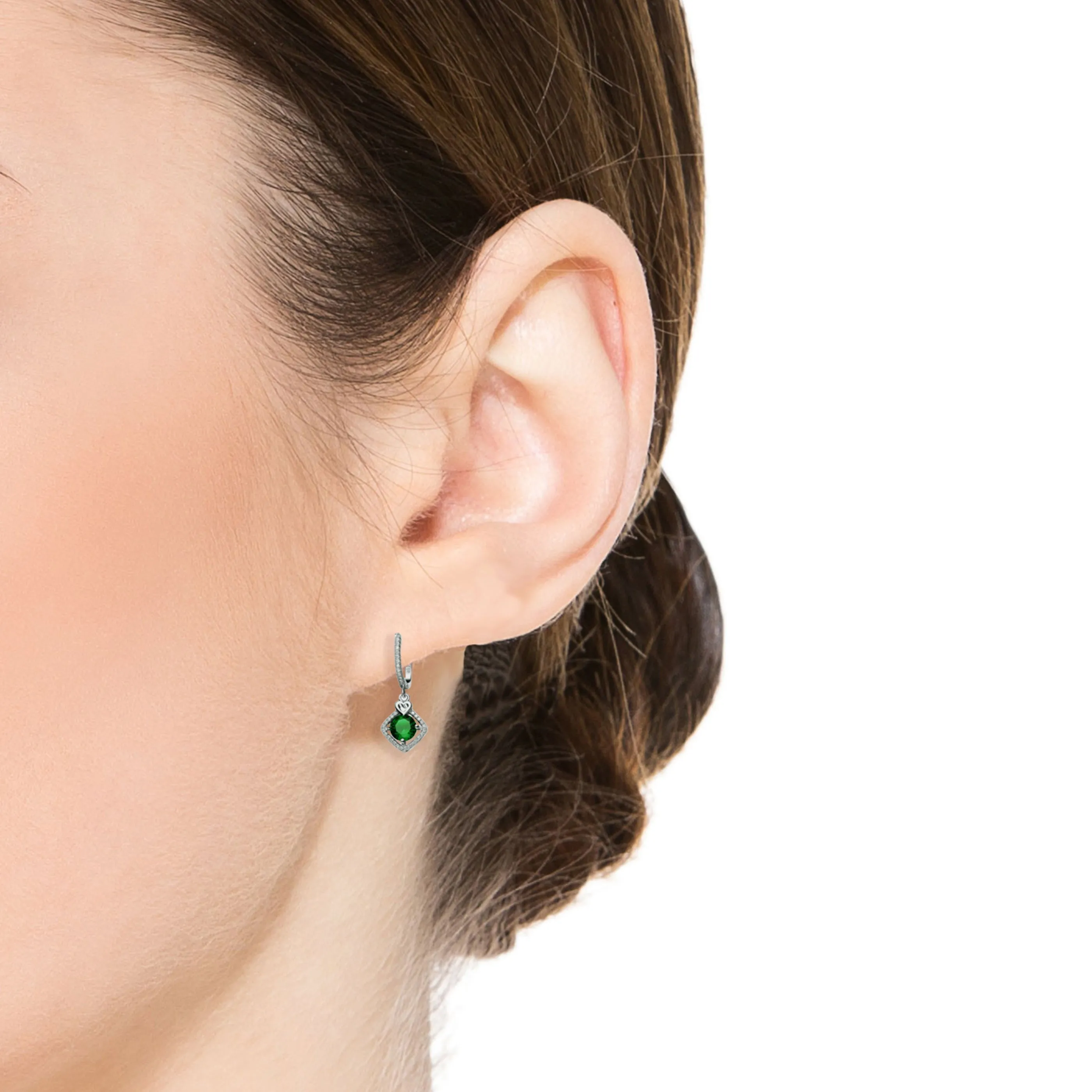 Emma Heart and Square Drop Earrings