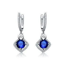 Emma Heart and Square Drop Earrings