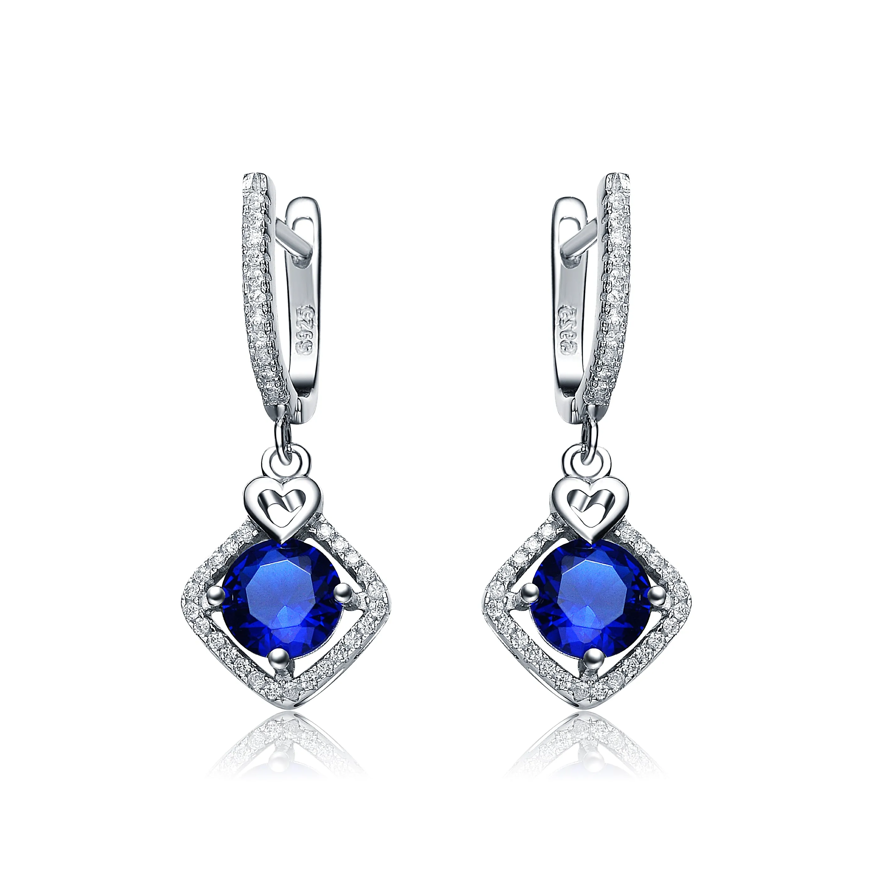 Emma Heart and Square Drop Earrings