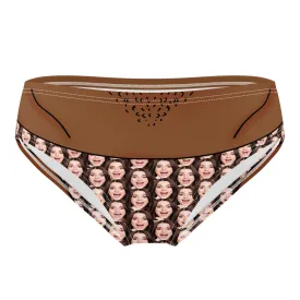 Face Mash Thong Swim Trunks