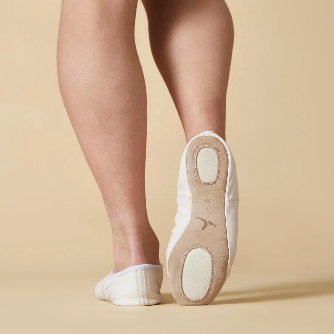 Girls' and Boys' Leather Gymnastics Shoes - White