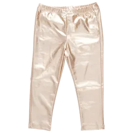 Girls Lame Legging - Light Gold