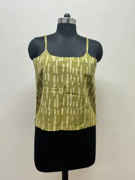 Green cotton spaghetti top