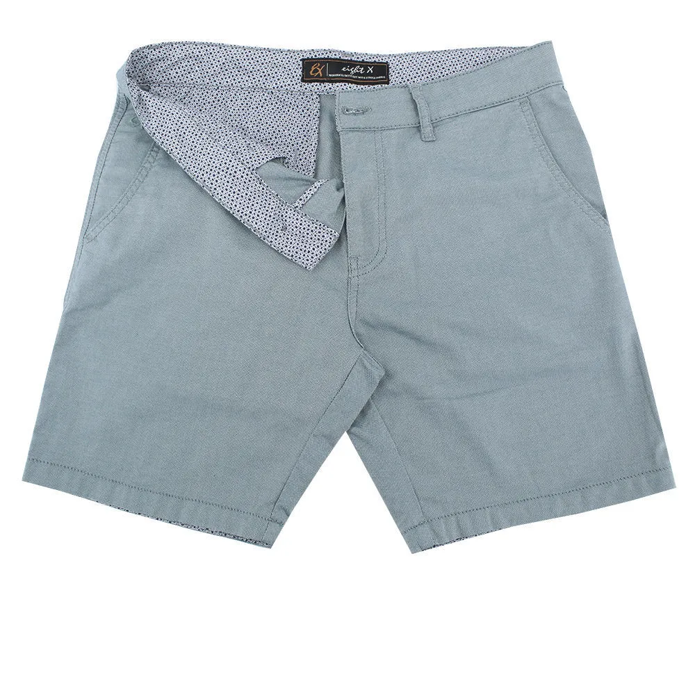 Green Slim Fit Textured Shorts
