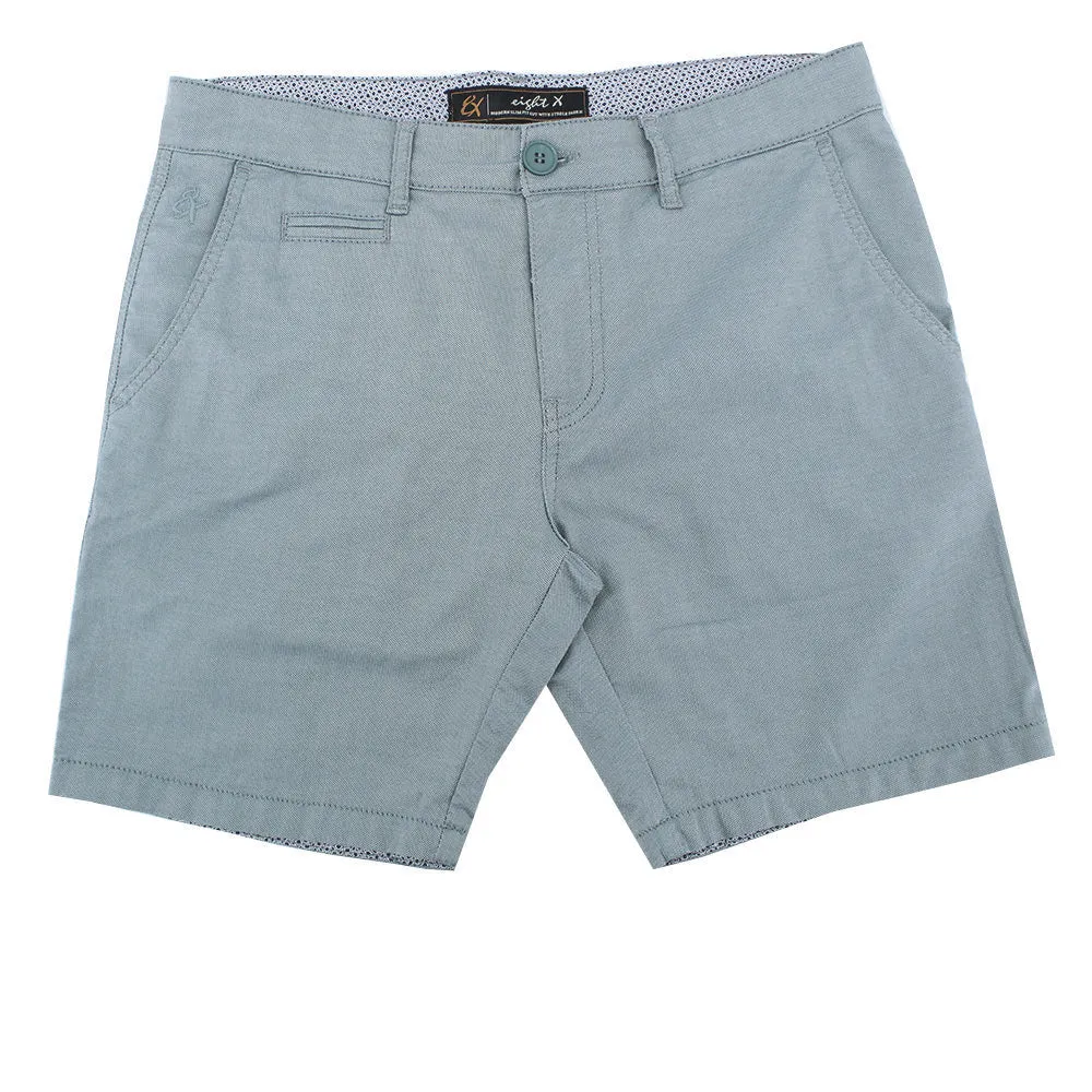 Green Slim Fit Textured Shorts