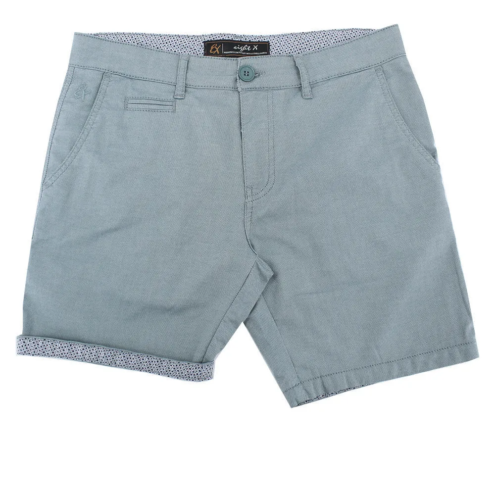 Green Slim Fit Textured Shorts