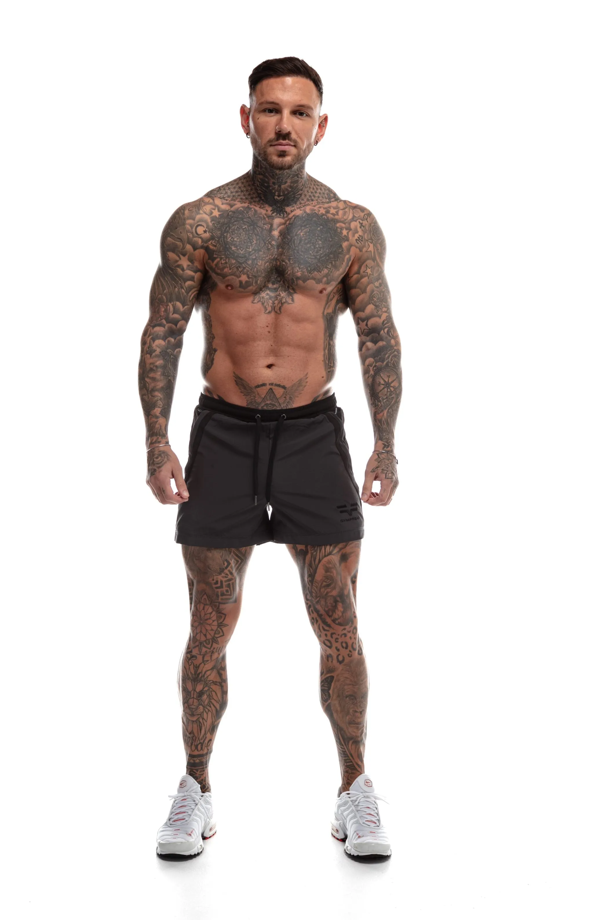 GymFreak Mens Pro Shorts - Grey 3.5 inch