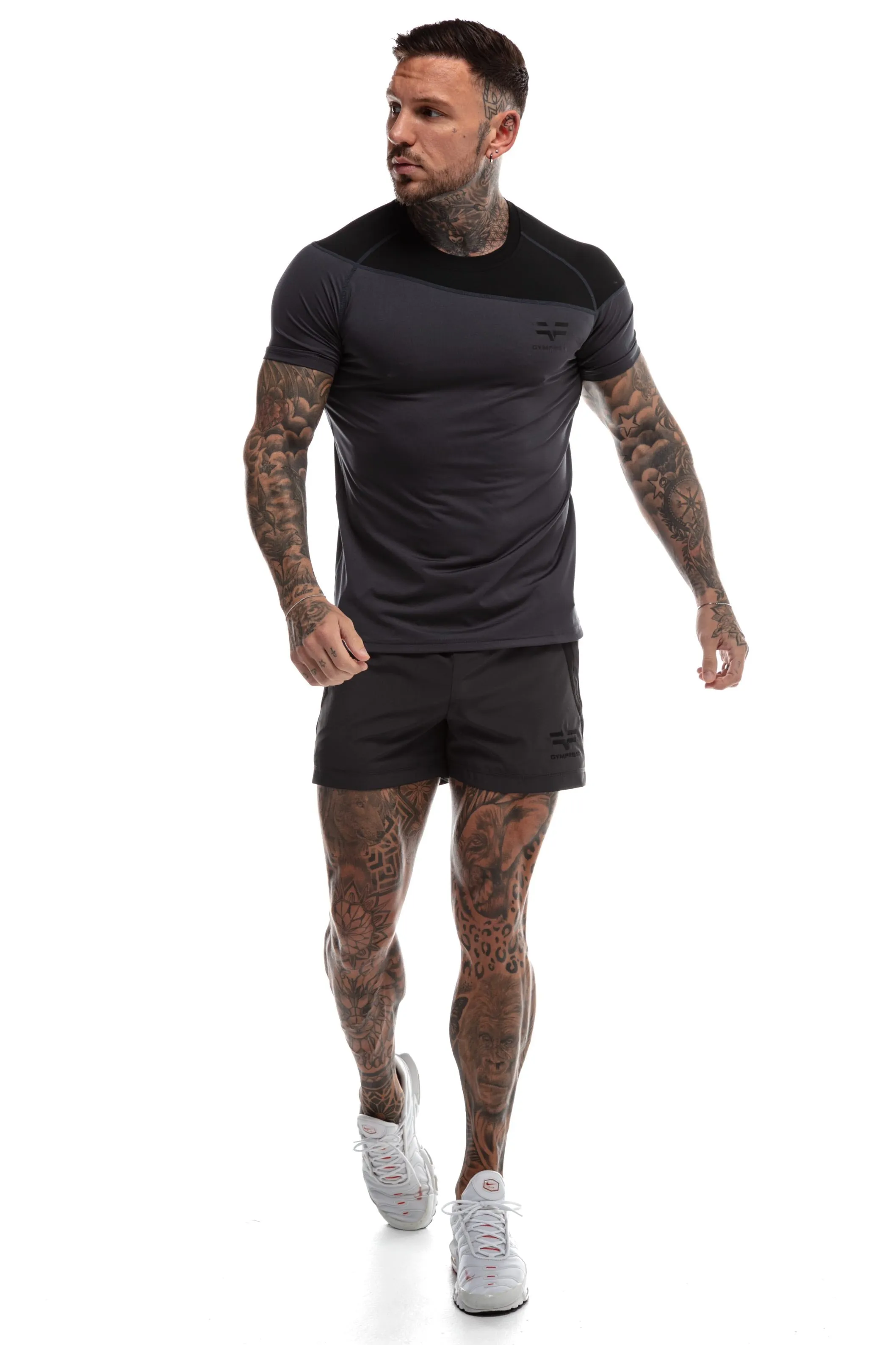 GymFreak Mens Pro Shorts - Grey 3.5 inch