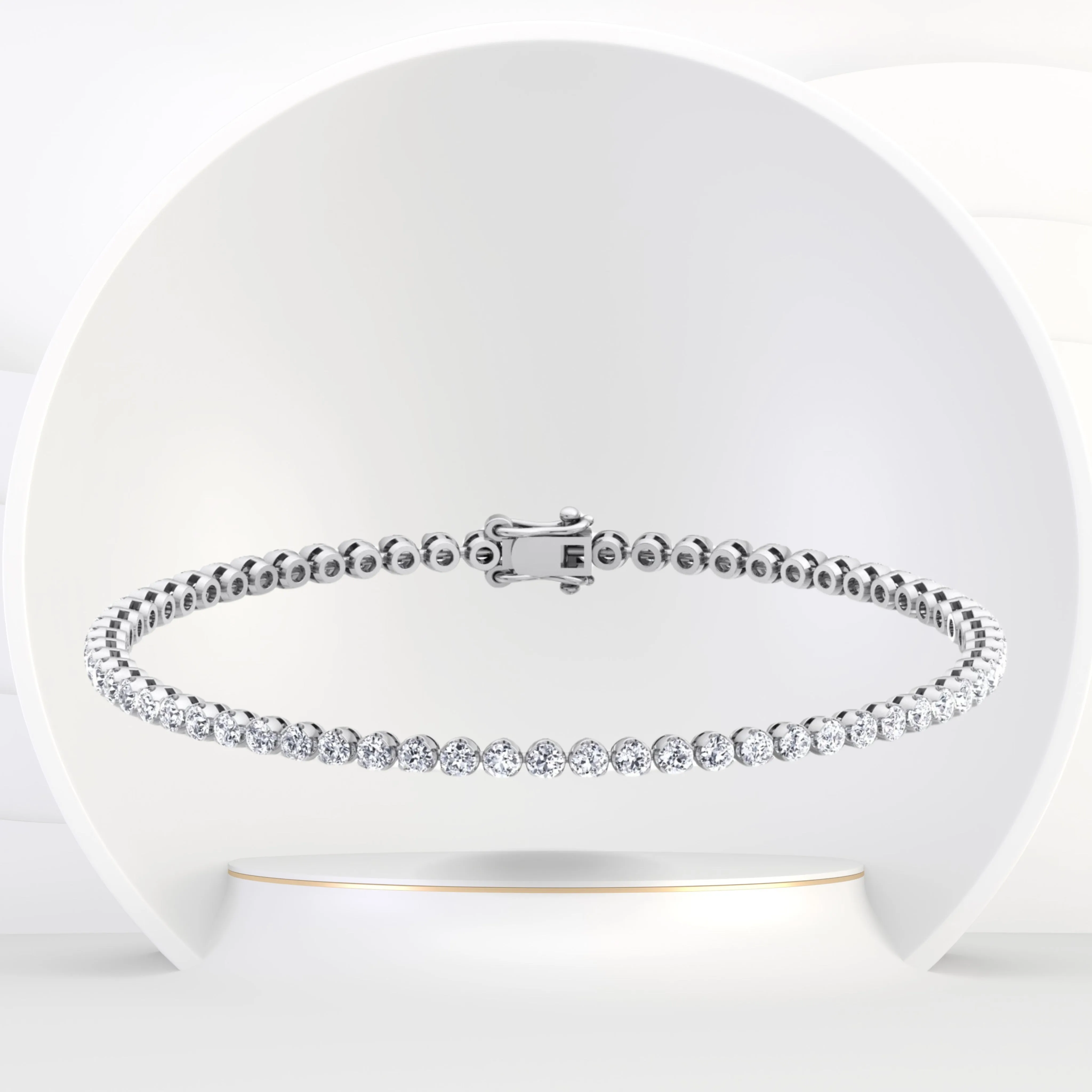 Holiday Deals - 3CT  Diamond Tennis Bracelet in 14K Solid Gold