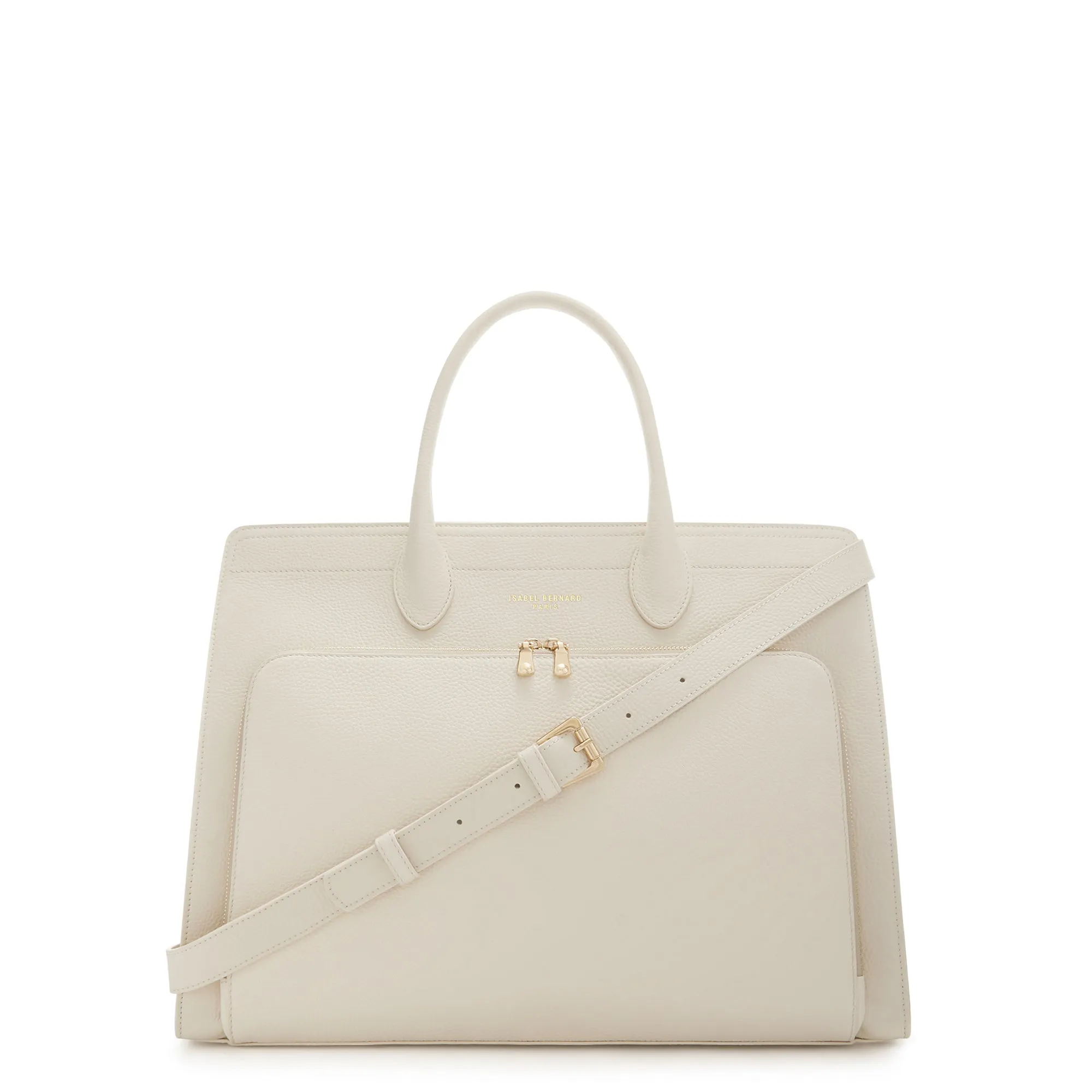 Honoré Nadine cream calfskin leather handbag with laptop compartment