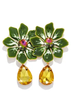 Imara Colorful Flower Earring - Green