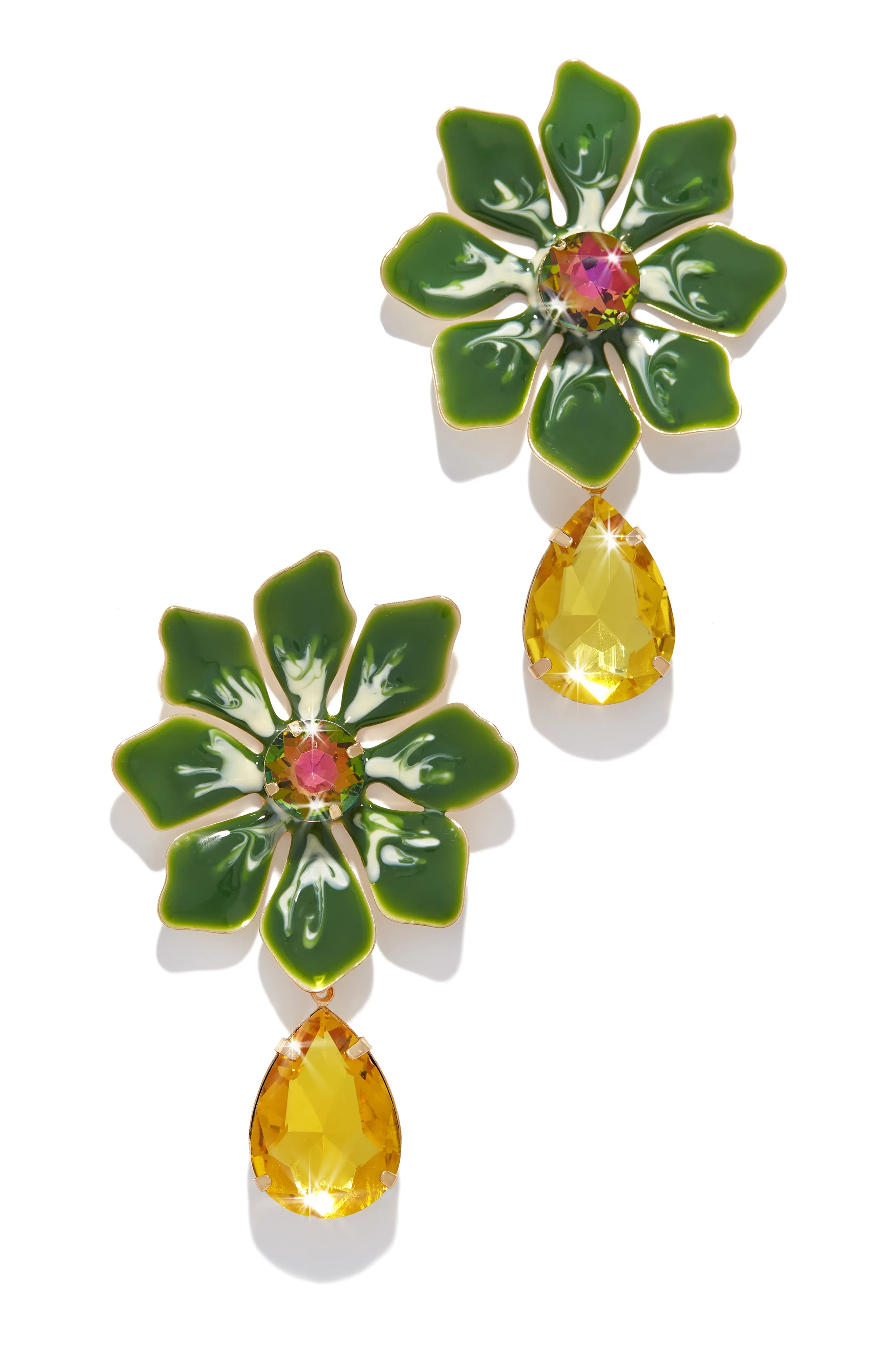 Imara Colorful Flower Earring - Green