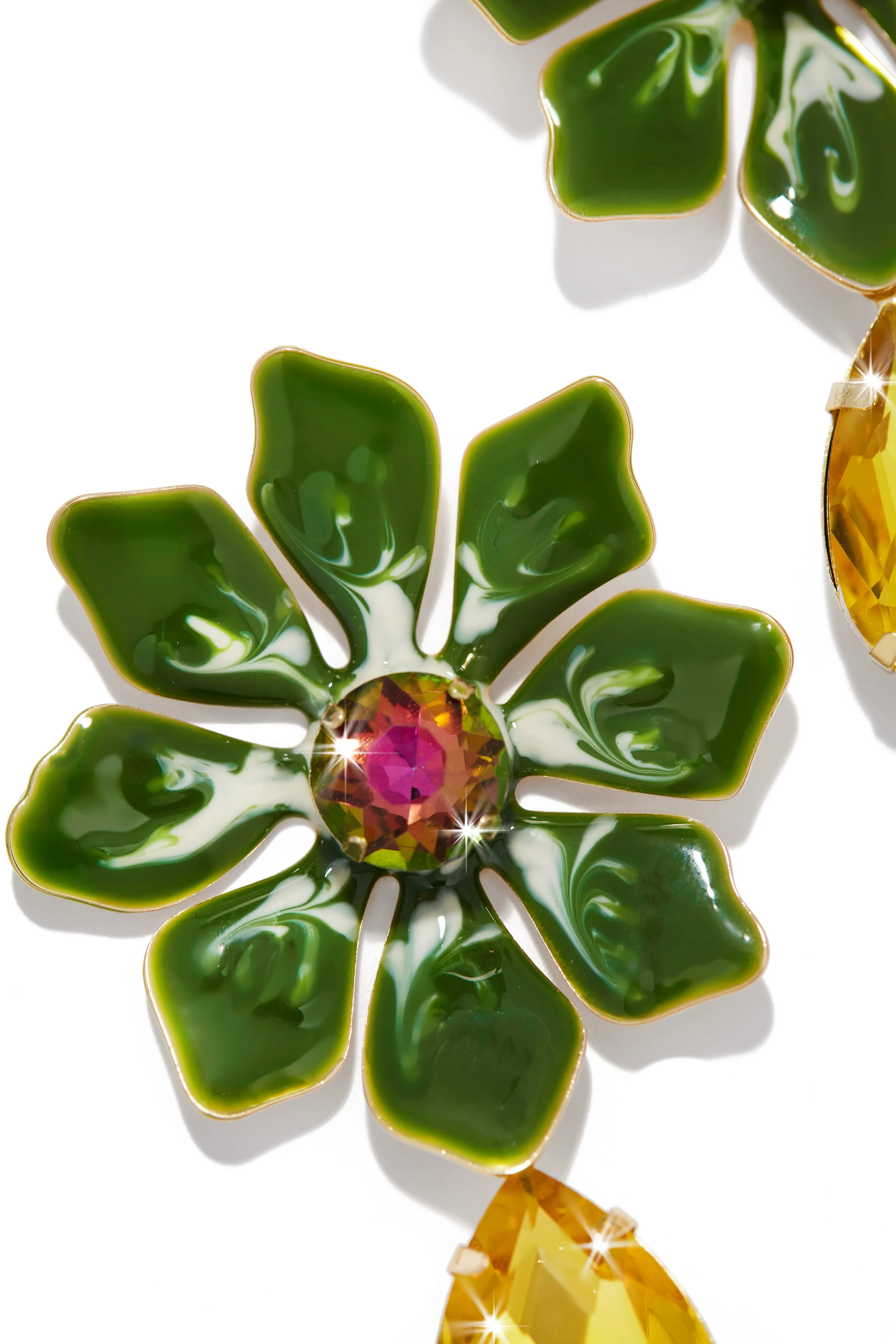 Imara Colorful Flower Earring - Green