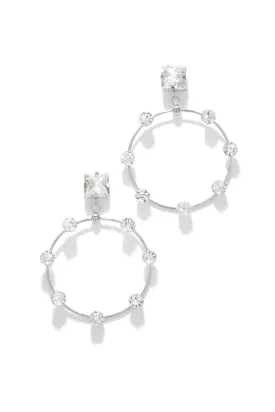 Jayla Embellished Statement Earring - Silver